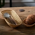 thumbnail image 4 of Rattan Bread Basket Oval Hand-Woven Tea Tray Food Serving Platter Fruit Cake Dessert Display Tray for Home Dinner Parties Decor, 4 of 6
