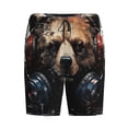 thumbnail image 3 of Picia Urban Bear With Headphones Pajama Shorts for Men, Men's Pajama Bottoms, Sleepwear,Short Pajama Pants-4X-Large, 3 of 9