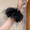 Black, variant on Fluffy Faux Fur Feather Scrunchies, Soft Large Hair Scrunchy Hair Ties for Women Girls
