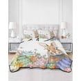 thumbnail image 2 of Twin Quilt Bedding Set, Easter Bunny Reversible Summer Quilt 3 Pieces, Colorful Easter Eggs Eucalyptus Leaves Weeping Lightweight Bedspreads Coverlets with 2 Pillow Shams for All Seasons, 2 of 5