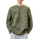 thumbnail image 1 of Sudadera sin capucha para hombre, estilo casual, a la moda, con cuello redondo, holgada, de gamuza, con lazo, manga larga, para jóvenes, blusas activas, camisetas para hombre., 1 of 5