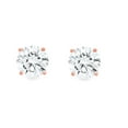 thumbnail image 2 of 1.0 ct Brilliant Round Cut Solitaire Studs Conflict free Natural Certified Diamond Clarity SI1-SI2 Color I-J 14K Rose Gold Earrings Push back, 2 of 4