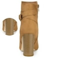 thumbnail image 4 of De mujer Hebilla Tacones gruesos Botas Botines marrones 42, 4 of 7