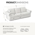 thumbnail image 2 of Vorthio 3-Seater Farmhouse Sofa, Deep Seat Couch with High Back Support, Removable Washable Cover, White, 2 of 8