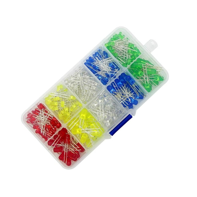 Kit de diodos LED 300x piezas de diodos emisores de luz componentes electrónicos luces de diodo LED Kit surtido para experimentos científicos