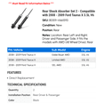 thumbnail image 2 of Rear Shock Absorber Set 2 - Compatible with 2008 - 2009 Ford Taurus X 3.5L V6 - Autopart Premium, 2 of 2