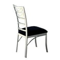 thumbnail image 4 of DeeHome Set of 2 Black Microfiber and Metal Side Chairs in Silver, 4 of 5