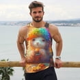 thumbnail image 6 of KLL Rainbow Lamb Breakfast Print Men's Muscle Gym Workout Stringer Tank Tops Bodybuilding Fitness T-Shirts Tank Tops Men-3X-Large, 6 of 7