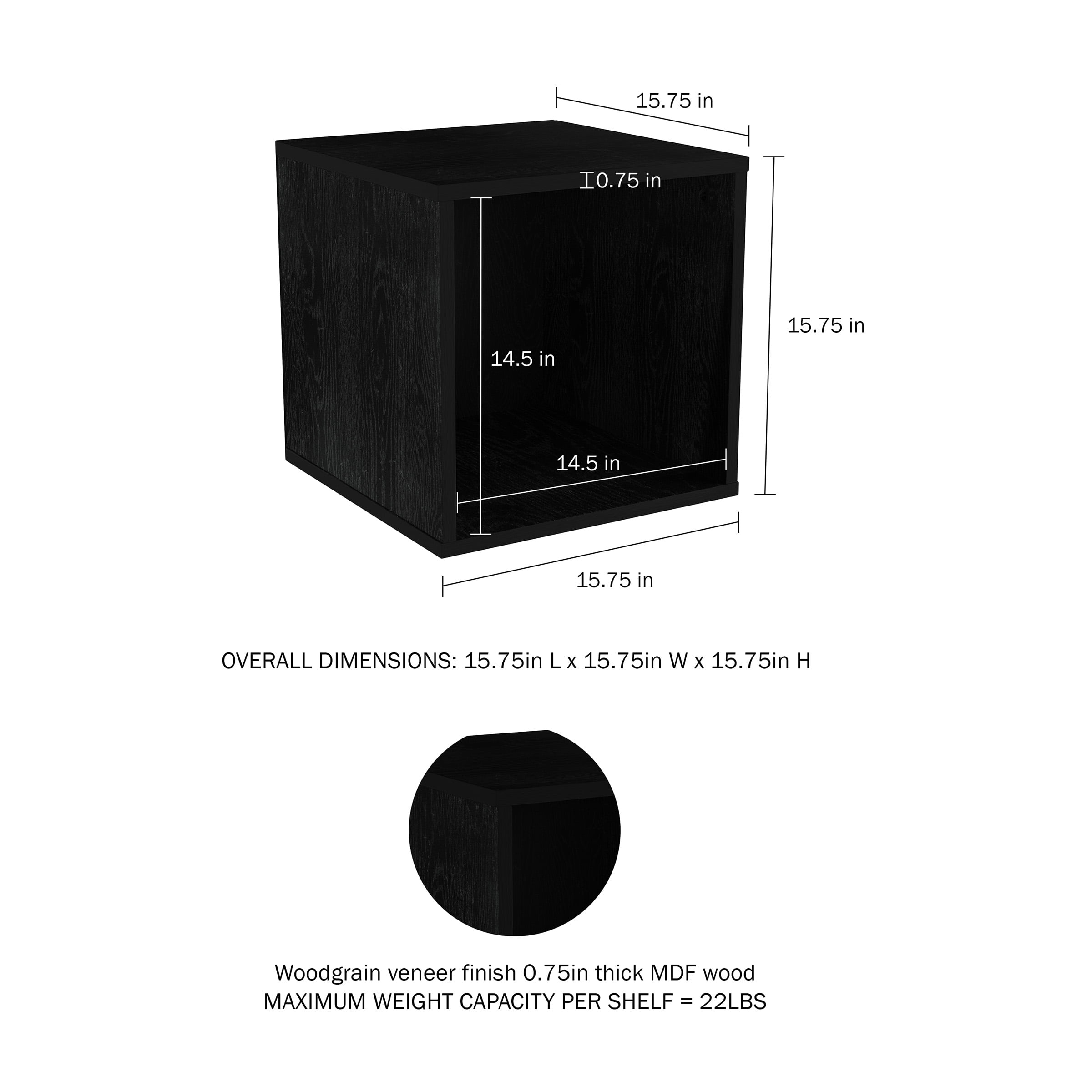 Lavish Home Contemporary Stackable Modular Cube End Table (Black)