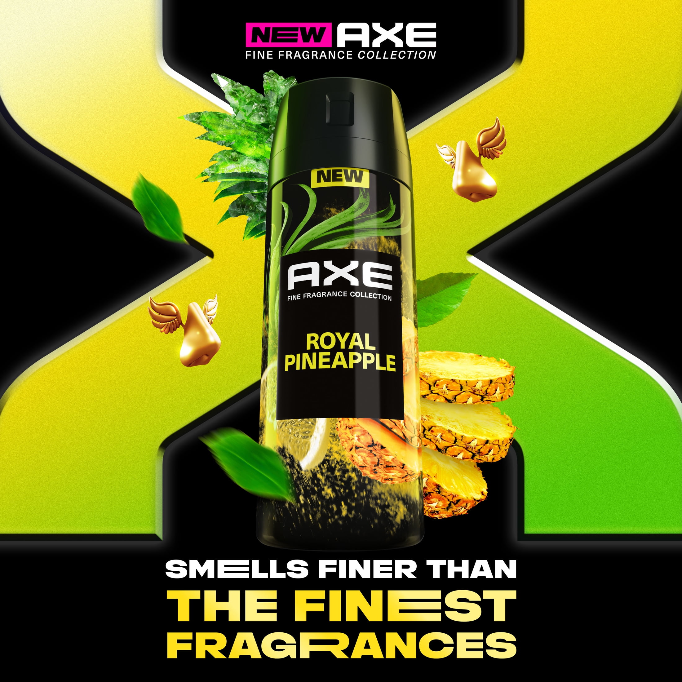 (3 pack) Axe Fine Fragrance Men's Deodorant Spray Royal Pineapple Grapefruit + Oakmoss Aluminum Free, 4 oz