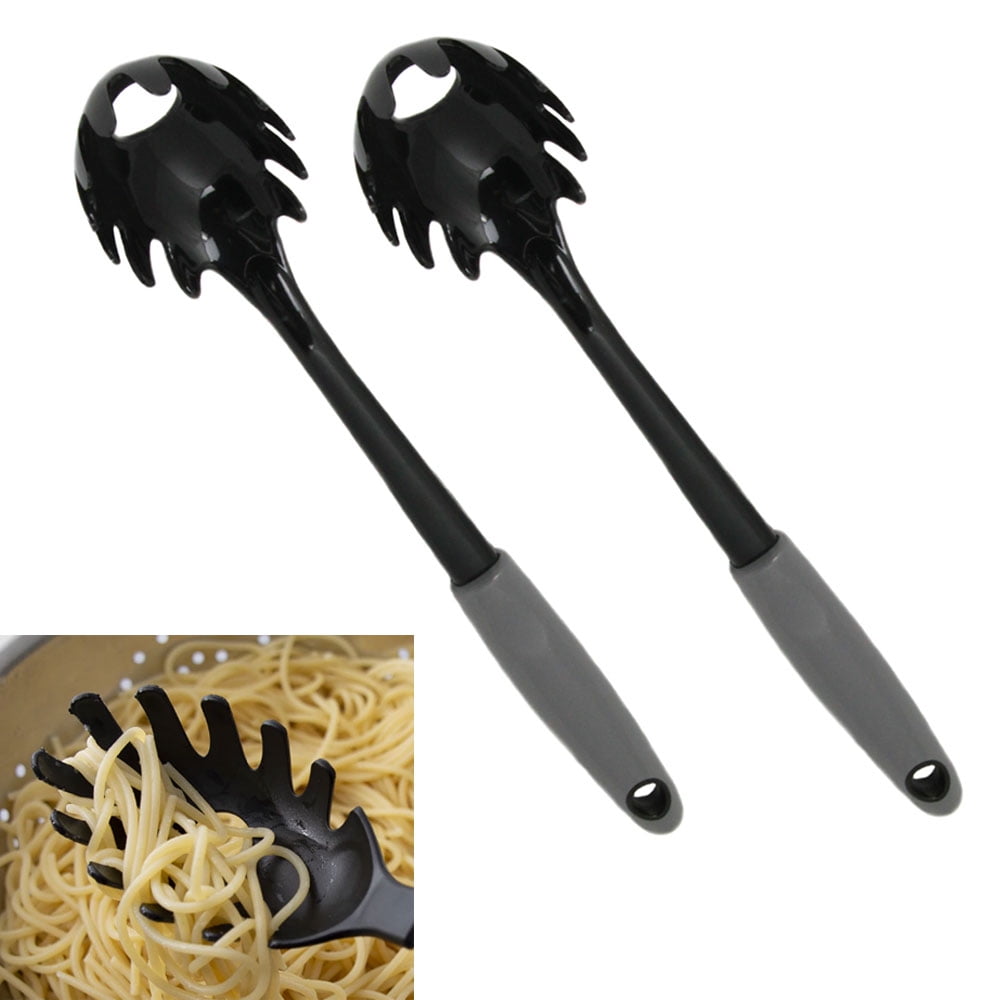 2 Pc Pasta Spaghetti Server Spoon Fork Scooper Kitchen Tool Utensil