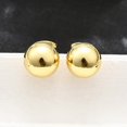 thumbnail image 4 of 20pairs Rack Plating Brass Round Ball Stud Earrings for Women Lead Free & Cadmium Free Real 18K golden Plated 23.5x12mm Pin: 0.7mm, 4 of 5