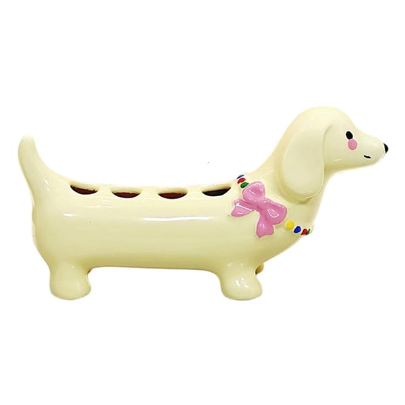 Cartoon Dog Toothbrush Stand Ceramic Separated Compartment Toothbrush Holder For Toothpaste Brushes Bathroom Decors