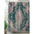 thumbnail image 2 of Turquoise Boho Extra Long Shower Curtain Set, Waterproof Shower Curtains for Bathroom, Vintage Modern Geometric Abstract Washable Fabric Cloth Bath Curtain for Bathtub with Hooks 72x96 Inches, 2 of 6