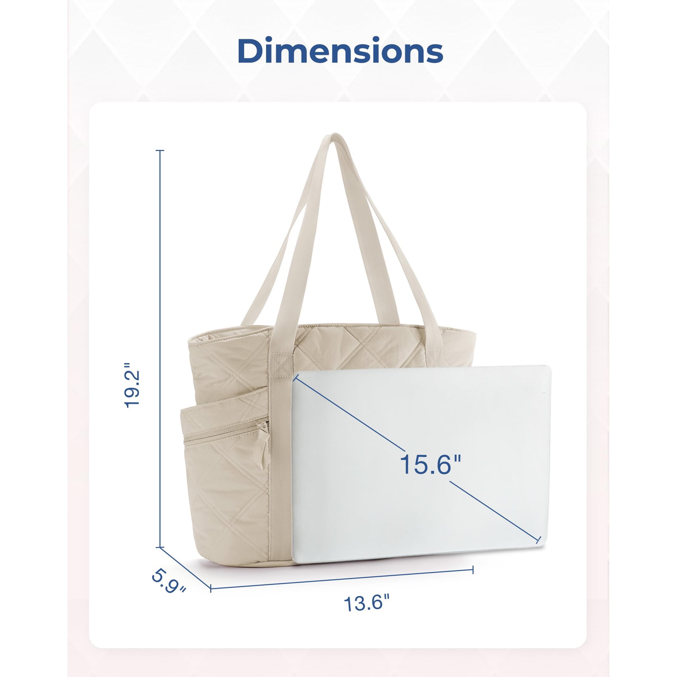 BAGSMART Draagtas met geïsoleerd compartiment Puffer gevoerde damestas
