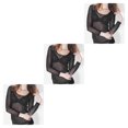 thumbnail image 4 of Camiseta básica de mujer de manga larga Sonducket Cuello redondo negro S M L XL XXL XXXL, 4 of 6