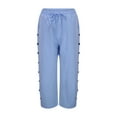 thumbnail image 5 of Capri Pants for Women Spring Summer Relaxed Fit Lightweight Elastic Waist Straight Leg Cropped Pants Capris with Pockets, 5 of 9