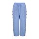 thumbnail image 4 of Pantalones capri elásticos con botón para mujer - Pantalones informales holgados de color liso, 4 of 8