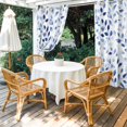 thumbnail image 4 of Outdoor Curtains for Patio Waterproof, Navy Blue Eucalyptus Outdoor Privacy Panels Grommet, Spring Summer Botanical Leaves Blackout Outside Curtains for Porch/Cabana/Pergola/Gazebo 54"x95", 1 Panel, 4 of 8