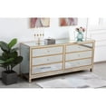 thumbnail image 4 of Elegant Decor Reflexion 72" Metal and MDF Mirrored Six-Drawer Dresser in Gold, 4 of 10