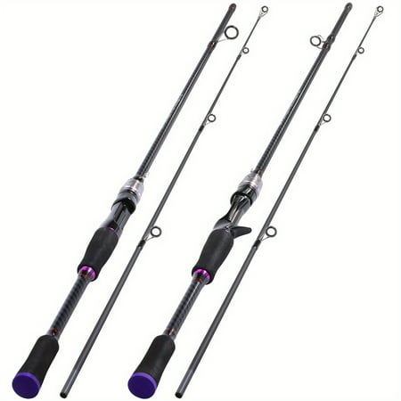 180cm/70.86inch-Black and Purple Fishing Rod-Multi-layer Carbon Cloth Wrap-EVA Grip-Medium-fast Speed Medium-light Feel-Can Be Cast Far Suitable for Both Fresh and Salt Water
