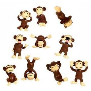 Party Figure - Monkey Figures - Tiny Plastic Monkey Figures - Favors - Lot of 20 by, Monkey Figures - Tiny Plastic Monkey Figures - Party Favors - Lot of 20 By Party