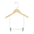 thumbnail image 3 of Perchas de madera para abrigos, armario, organizador de ropa con clips ajustables, gancho giratorio de 360 grados, antideslizante con ranuras para SM SunniMix percha para pantalones, 3 of 8