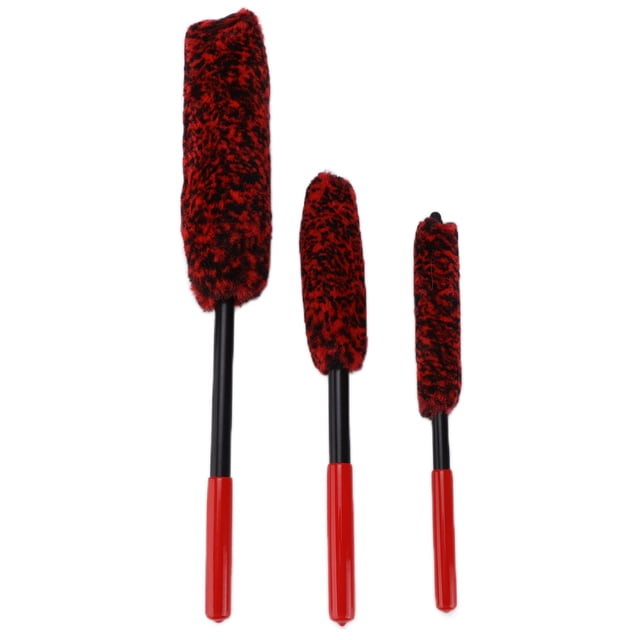 Cepillo de detalles de 3 piezas, herramienta de limpieza para cubos de rueda, para automóviles, motocicletas, bicicletas, llantas y tubos de escape.