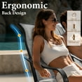 thumbnail image 5 of SUMMIT LIVING 9-Piece Outdoor Dining Set with Large Square Table & High-Back Swivel Sling Chairs for 8-Person, Black & Brown-Gray, 5 of 12