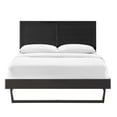 thumbnail image 3 of Platform Bed Frame, Full Size, Wood, Black, Modern Contemporary Urban Design, Bedroom Master Guest Suite, 3 of 10