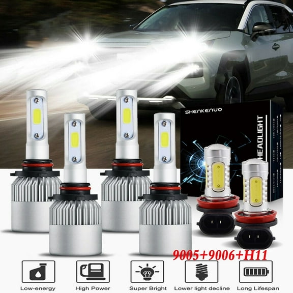 For Toyota Corolla 2009-2013 Combo 9005 9006 LED Headlights High Low Beam   H11 Fog Light Bulbs