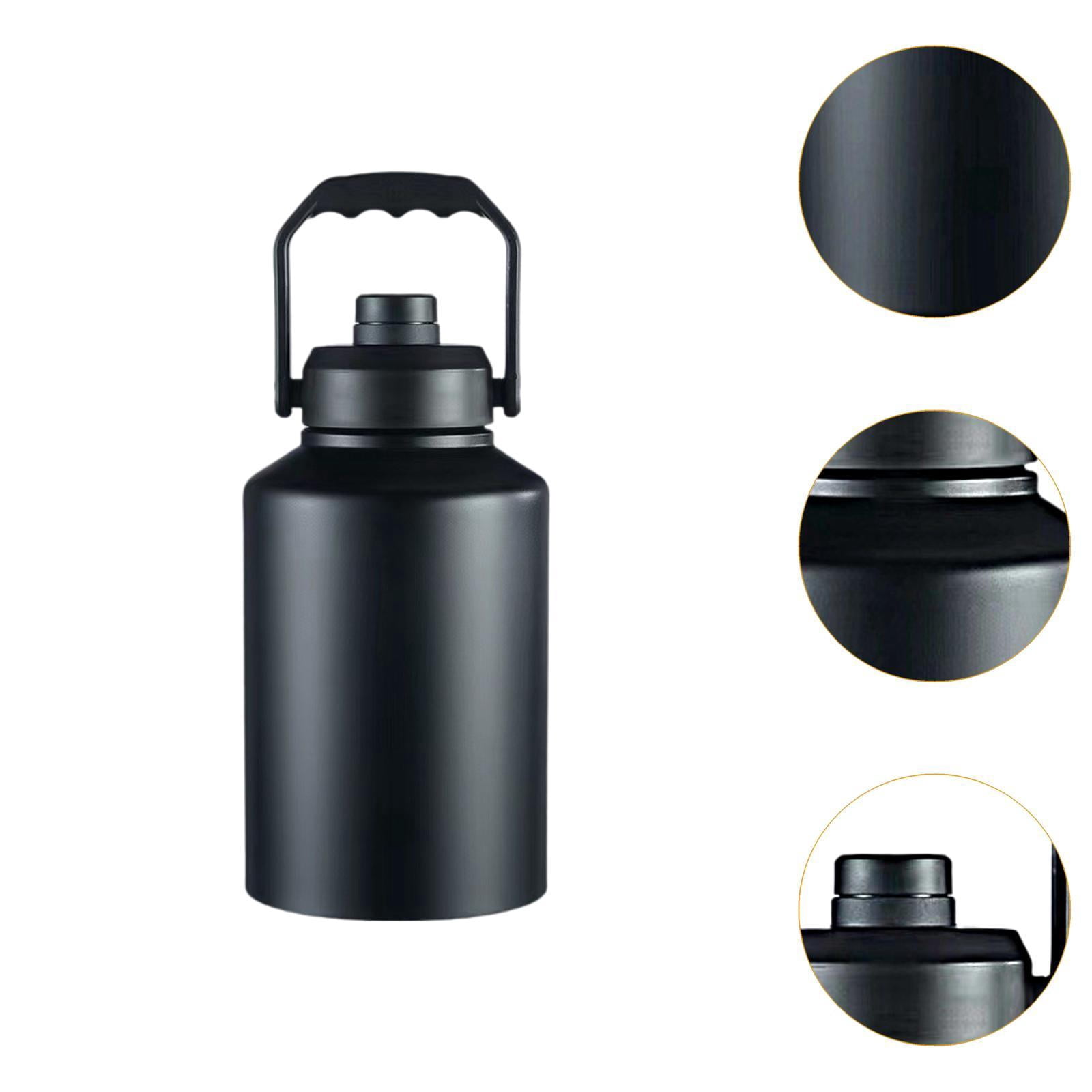 harayaa Insulated Water Bottle Double Vacuum Portable Stainless Steel Reusable Large Black 2L