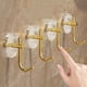 thumbnail image 5 of Gancho de pared acrílico - 22 libras de carga, sin taladrar, chapado en oro - para colgar batas, toallas, cocina/baño, 5 of 8