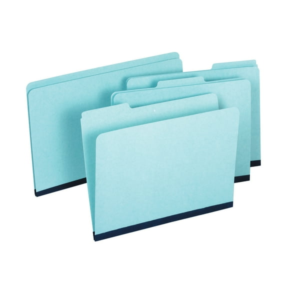 Pendaflex® Pressboard Expansion File Folders Without Fasteners, 1" Expansion, Letter Size, 60% Recycled, Light Blue, Pack Of 25 Folders