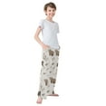 thumbnail image 3 of FORMRS Boys Pajama Pants with Pockets Size 6-8Y Kids Lounge Sleep Bottoms, Light Gray Bears, 3 of 8