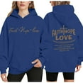 thumbnail image 2 of Women’s Long Sleeve Faith Letter Printed Hooded Sweatshirt Christian Jesus Graphic Pullover with Pockets Inspirational Religious Saying Hoodie for Everyday Encouragement, 2 of 5