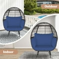 thumbnail image 6 of Costway Patio Oversized Rattan Wicker Egg Chair Lounge Basket 4 Cushion Indoor & Outdoor, 6 of 9