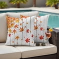 thumbnail image 4 of Fallen Maple Leaf Outdoor Waterproof Pillow Covers, Vintage Red Fruit Wooden Grain Decorative Square Throw Pillowcase Sofa Cushion Sham for Patio/Couch/Chair, 18"x18" 2 Pack, 4 of 8