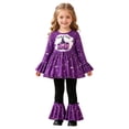 thumbnail image 6 of JFOPQVSM 1-8T Toddler Girl Halloween Clothes Set Plaid Pumpkin T-Shirts Tees Pullover Shirts Tops+Flare Pants Outfit Set, 6 of 8