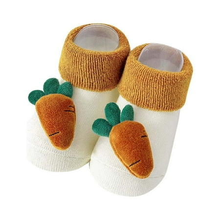 

Rgdypko Baby Sock Shoes Baby Walking Shoes Autumn Winter Comfortable Toddler Cute Cartoon Fish Carrot Shape Children Cotton Warm Breathable Non Floor Lightweight Casual Walking Sneakers