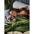 thumbnail image 3 of White Lily Flower Twim Size Flat Sheet, Wrinkleproof & Fadeproof Cooling Flat Bed Sheet Only, Tropical Bloom Floral Green Leaf Breathable Soft Bedding Top Sheets 66 x 96 Inches, 3 of 8