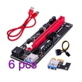 thumbnail image 1 of Placa elevadora PCI-E Extensor 1X a 16X Tarjeta adaptadora de 6 pines Placa extensora PCI-E GPU Accesorio para computadora Yuarrent EL001363-00*6, 1 of 2