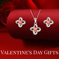 thumbnail image 5 of Eternal Rose with Necklace Earrings Set Birthday Gifts for Women Mom Preserved Real Flowers Mothers Day Valentines Day Gifts Anniversary Jewelry Sets for Women Grandma Wife Girlfriend Her (Red), 5 of 9