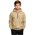 thumbnail image 5 of ITSAME Boys Half Zip Hoodie Pullover Long Sleeve Fleece-Lined Loose Casual Hooded Sweatshirt Size 5T, 5 of 9