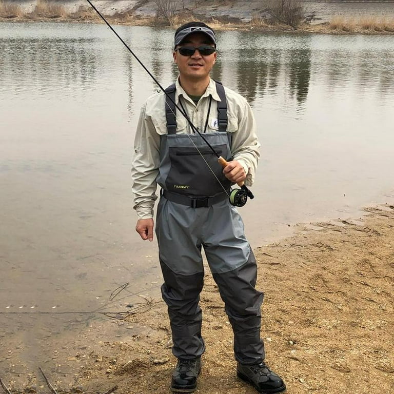 Outdoor Fishing Wader with Stocking Foot Waterproof Wearable Chest Wader  XXL 