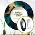 thumbnail image 3 of Designart "Green & Gold Geode Marbling" Marble Abstract Round Mirror Wall Decor Modern - Large Gold Round Bathroom Mirror - Round Mirror - 29" x 29", 3 of 6