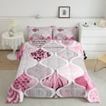 thumbnail image 2 of jejeloiu Waves Striped Lines Bedding Comforter Set,Boho Gemoetric Pattern Twin Comforter Sets,Pink Mermaid Print Bedding Set For Adults,Super Cozy Room Decor Reversible,2pcs, 2 of 8