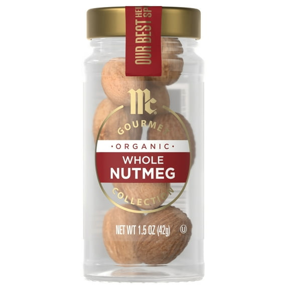 McCormick Gourmet Organic Whole Nutmeg, 1.5 oz Bottle