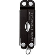 Leatherman, Micra Keychain Multitool with Spring-Action Scissors and Grooming Tools, Stainless Steel, Built in the USA, Black