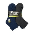 thumbnail image 3 of AND1 Men's Socks, Cushion Quarter Socks, 12 Pack, 3 of 3